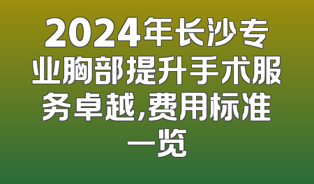 2024年长沙专业胸部提升手术服务卓越，费用标准一览