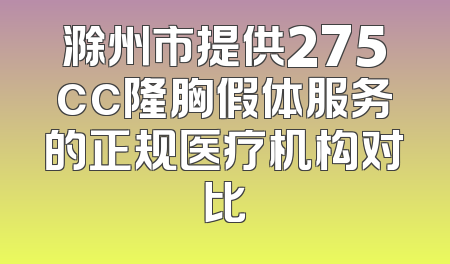 滁州市提供275cc隆胸假体服务的正规医疗机构对比