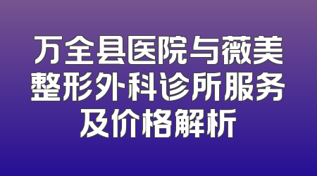 万全县医院与薇美整形外科诊所服务及价格解析