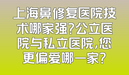 上海鼻修复医院技术哪家强？公立医院与私立医院，您更偏爱哪一家？