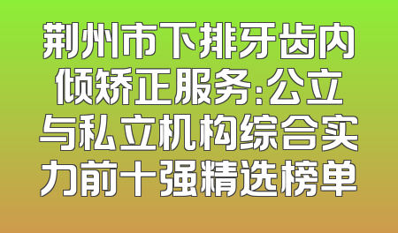 荆州市下排牙齿内倾矫正服务：公立与私立机构综合实力前十强精选榜单