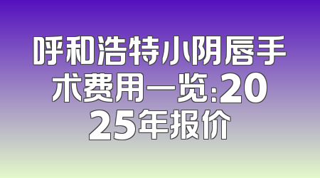 呼和浩特小阴唇手术费用一览：2025年报价
