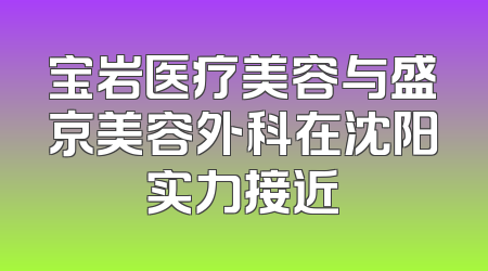 宝岩医疗美容与盛京美容外科在沈阳实力接近