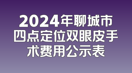 2024年聊城市四点定位双眼皮手术费用公示表