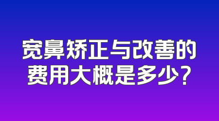 宽鼻矫正与改善的费用大概是多少？
