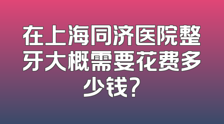在上海同济医院整牙大概需要花费多少钱？