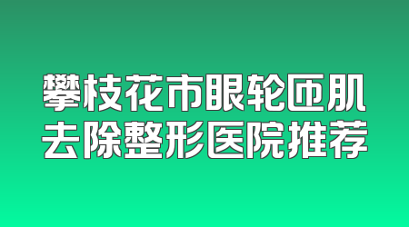 攀枝花市眼轮匝肌去除整形医院推荐