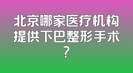 北京哪家医疗机构提供下巴整形手术？