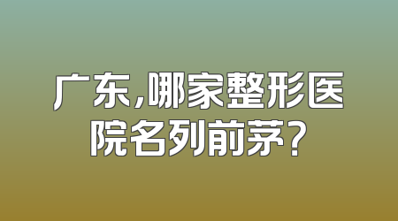广东，哪家整形医院名列前茅？