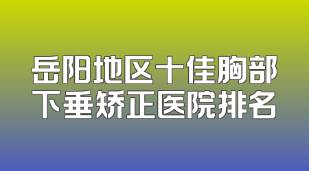 岳阳地区十佳胸部下垂矫正医院排名