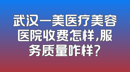 武汉一美医疗美容医院收费怎样，服务质量咋样？