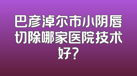 巴彦淖尔市小阴唇切除哪家医院技术好？