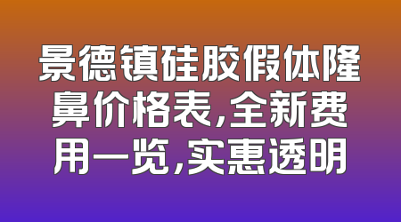 景德镇硅胶假体隆鼻价格表，全新费用一览，实惠透明