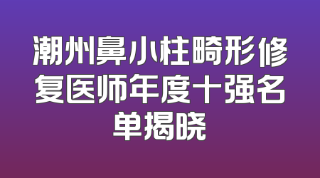 潮州鼻小柱畸形修复医师年度十强名单揭晓