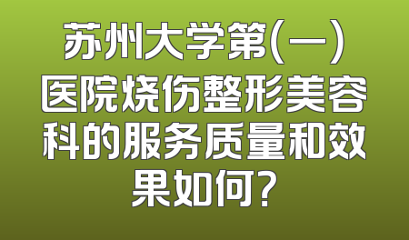 苏州大学第（一）医院烧伤整形美容科的服务质量和效果如何？