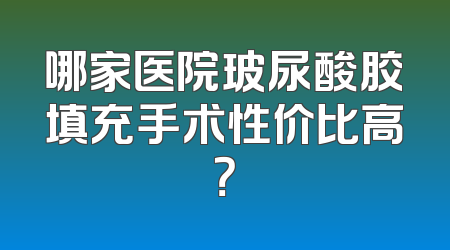 哪家医院玻尿酸胶填充手术性价比高？