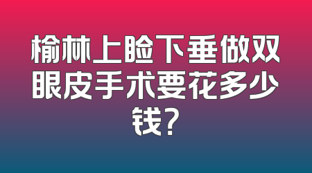 榆林上睑下垂做双眼皮手术要花多少钱？