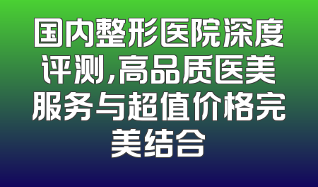 国内整形医院深度评测，高品质医美服务与超值价格完美结合