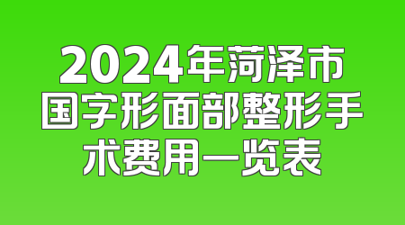 2024年菏泽市国字形面部整形手术费用一览表
