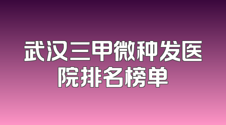 武汉三甲微种发医院排名榜单