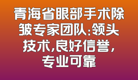 青海省眼部手术除皱专家团队：领头技术，良好信誉，专业可靠