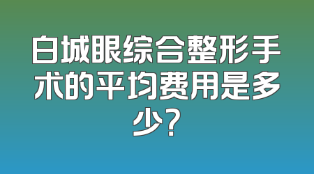 白城眼综合整形手术的平均费用是多少？