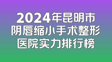 2024年昆明市阴唇缩小手术整形医院实力排行榜