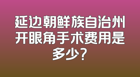 延边朝鲜族自治州开眼角手术费用是多少？