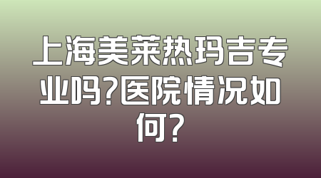 上海美莱热玛吉专业吗？医院情况如何？