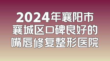 2024年襄阳市襄城区口碑良好的嘴唇修复整形医院
