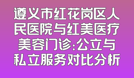 遵义市红花岗区人民医院与红美医疗美容门诊：公立与私立服务对比分析