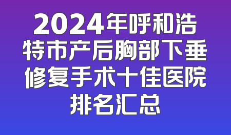 2024年呼和浩特市产后胸部下垂修复手术十佳医院排名汇总