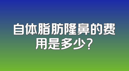 自体脂肪隆鼻的费用是多少？