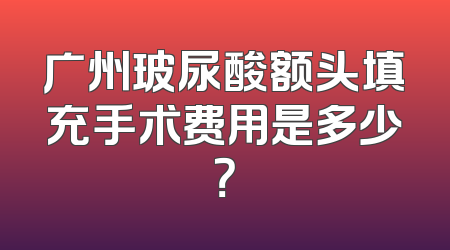 广州玻尿酸额头填充手术费用是多少？