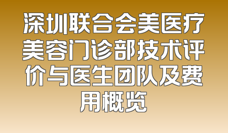 深圳联合会美医疗美容门诊部技术评价与医生团队及费用概览