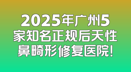 2025年广州5家知名正规后天性鼻畸形修复医院！