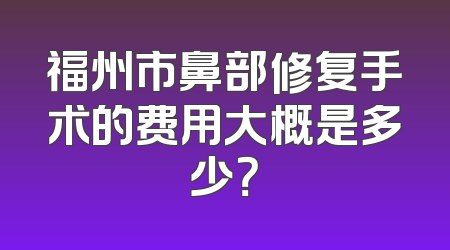 福州市鼻部修复手术的费用大概是多少？