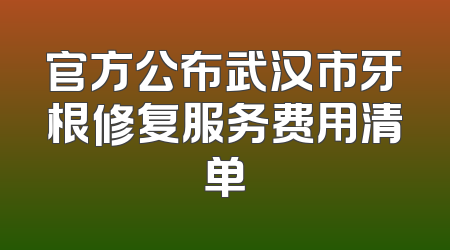 官方公布武汉市牙根修复服务费用清单