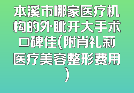 本溪市哪家医疗机构的外眦开大手术口碑佳（附肖礼莉医疗美容整形费用）