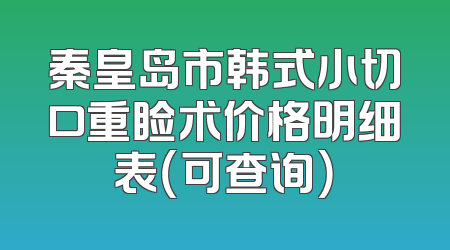 秦皇岛市韩式小切口重睑术价格明细表（可查询）