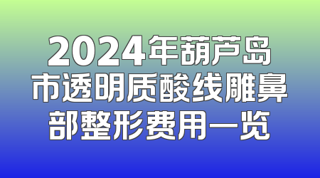 2024年葫芦岛市透明质酸线雕鼻部整形费用一览