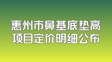 惠州市鼻基底垫高项目定价明细公布