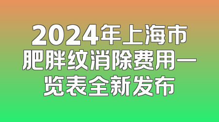 2024年上海市肥胖纹消除费用一览表全新发布