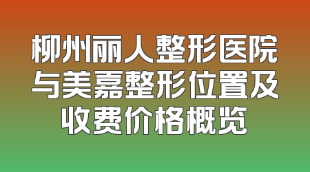 柳州丽人整形医院与美嘉整形位置及收费价格概览