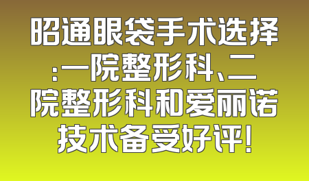 昭通眼袋手术选择：一院整形科、二院整形科和爱丽诺技术备受好评！