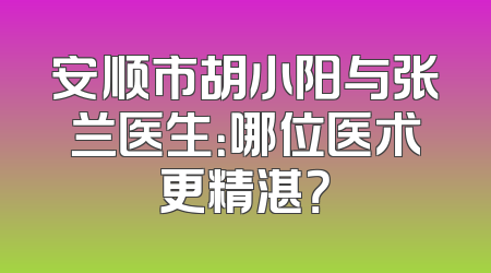 安顺市胡小阳与张兰医生：哪位医术更精湛？