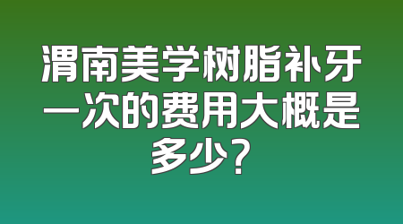 渭南美学树脂补牙一次的费用大概是多少？
