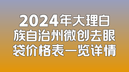 2024年大理白族自治州微创去眼袋价格表一览详情