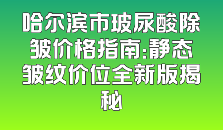 哈尔滨市玻尿酸除皱价格指南：静态皱纹价位全新版揭秘