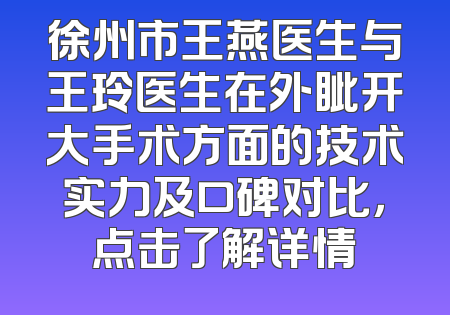 徐州市王燕医生与王玲医生在外眦开大手术方面的技术实力及口碑对比，点击了解详情
